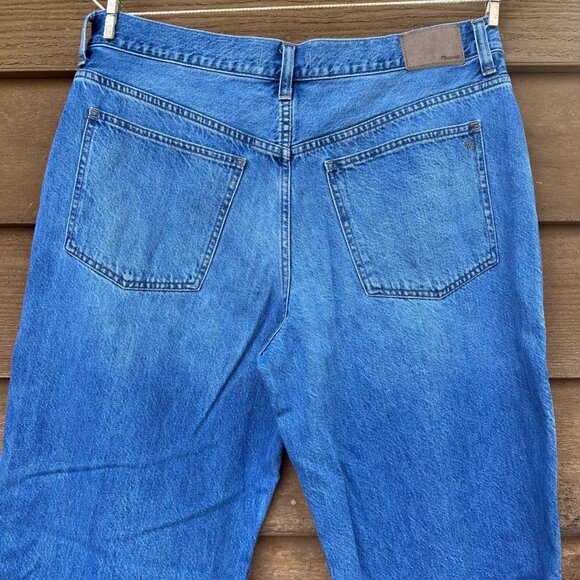 Madewell Womens Low-Slung Baggy Jeans Size 31 Blue Denim With Black Side Stripes - Picture 10 of 14